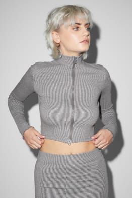 CLOCKHOUSE - sudadera con cremallera crop