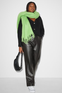 CLOCKHOUSE - pantalons - mid waist - straight fit - pell sintètica