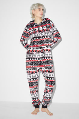CLOCKHOUSE - Weihnachts-Fleece-Onesie mit Kapuze