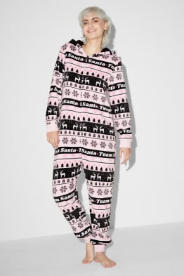 CLOCKHOUSE - Weihnachts-Fleece-Onesie mit Kapuze