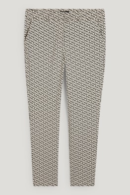 Stoffhose - Mid Waist - Slim Fit - gemustert