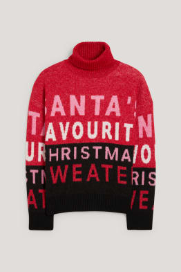 Pull à col roulé de Noël - Santa
