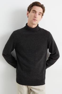 Polo neck jumper - wool blend