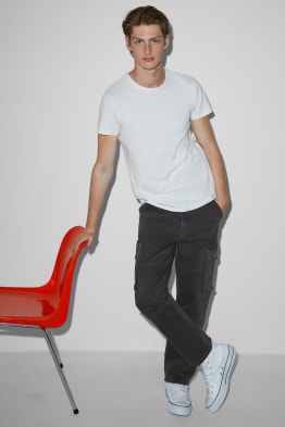Denim cargobroek