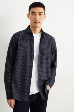 Overhemd - regular fit - cutaway - geruit