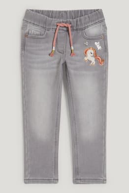 Jednorożec - skinny jeans - dżinsy ocieplane