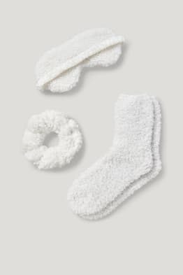 Ensemble - masque de sommeil, chaussettes et chouchou - 3 pièces