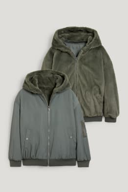 CLOCKHOUSE - cazadora bomber reversible con capucha