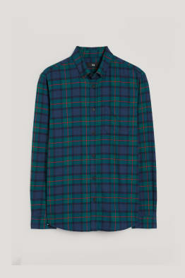 Overhemd - regular fit - button down - geruit