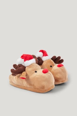 CLOCKHOUSE - zapatillas de casa navideñas de pelo sintético