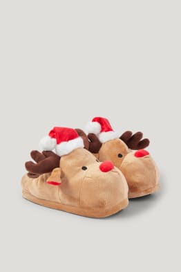 CLOCKHOUSE - kerstpantoffels van imitatiebont