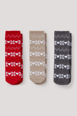 Multipack 3er - Baby-Weihnachts-Anti-Rutsch-Socken