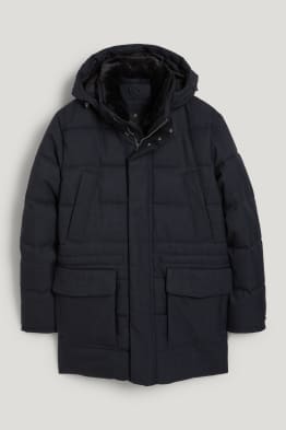 Parka con cappuccio e riporto di ecopelliccia - inverno