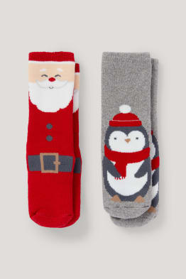 Pack de 2 - calcetines navideños antideslizantes para bebé