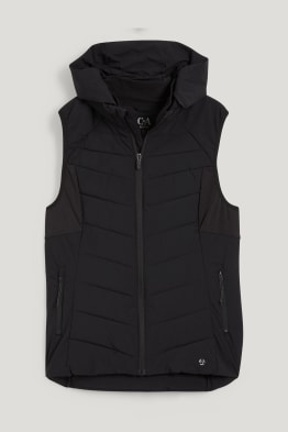 Gewatteerde bodywarmer met capuchon