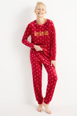 Winterpyjama voor de kerst - Ho ho ho - met stippen