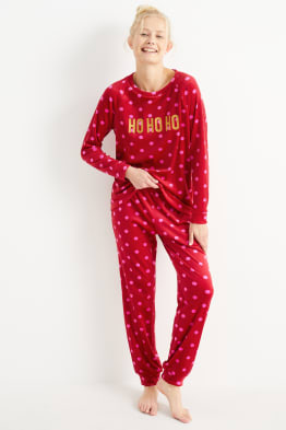Weihnachts-Winterpyjama - HoHoHo - gepunktet