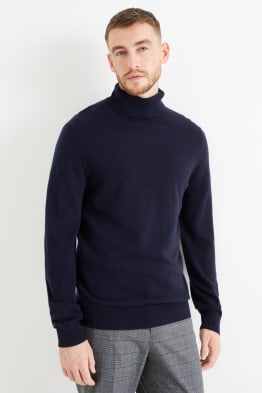 Pull à col roulé en cachemire mélangé - laine mélangée