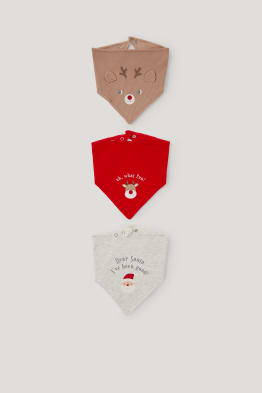 Confezione da 3 - Rudolf - bavetta natalizia per neonati