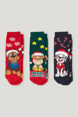Multipack 3er - Paw Patrol - Weihnachts-Anti-Rutsch-Socken