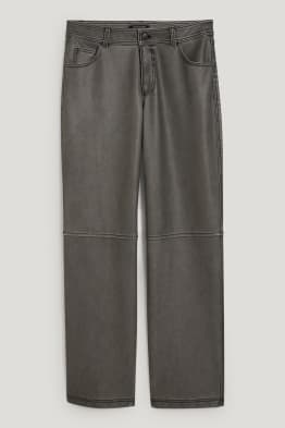 CLOCKHOUSE - pantalons - mid waist - straight fit - pell sintètica