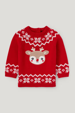 Rudolf - Baby-Weihnachtspullover