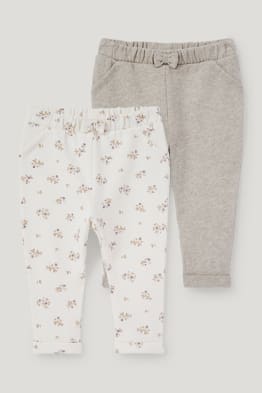 Multipack 2er - Blümchen - Baby-Jogginghose - Thermohose