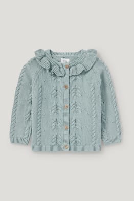 Gilet en maille pour bébé - motif tressé