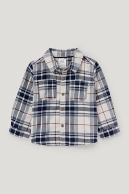 Camicia di flanella per neonati - a quadretti