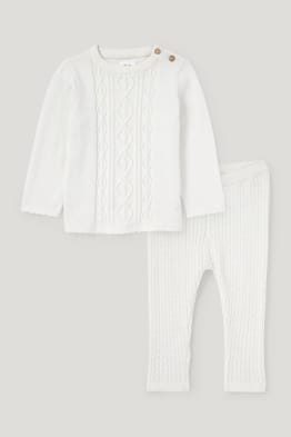 Ensemble bébé - 2 pièces - motif tressé