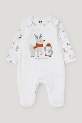 Rudolf and penguin - Christmas romper set - 2 piece