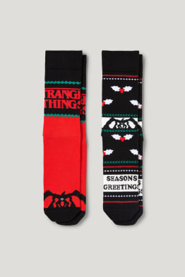 Set van 2 paar - kerstsokken met motief - Stranger Things