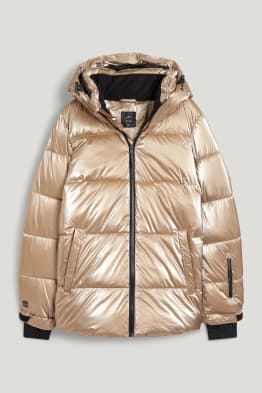 Veste de ski à capuche - matière brillante