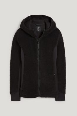 Teddy-Sweatjacke mit Kapuze
