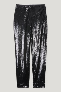 Paillettenbroek - high waist - tapered fit