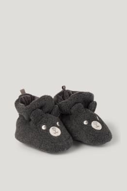 Bärchen - Baby-Fleece-Krabbelschuhe