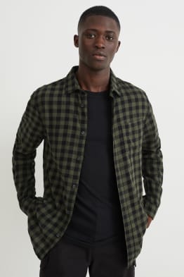 Flannel shirt - regular fit - Kent collar - check