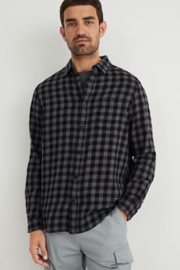 Flannel shirt - regular fit - Kent collar - check