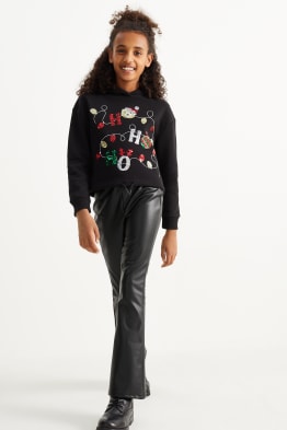 Flared leggings - pell sintètica