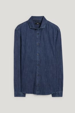 Spijkerblouse - regular fit - cut away