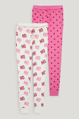 Pack de 2 - pantalones de pijama navideños - HoHoHo - estampados