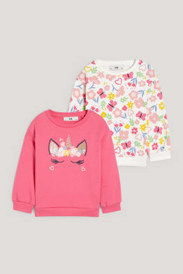 Set van 2 - eenhoorn en bloemen - sweatshirt