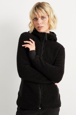 Teddy-Sweatjacke mit Kapuze