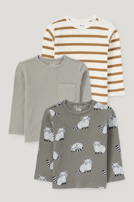 Confezione da 3 - procione- maglia a maniche lunghe neonati