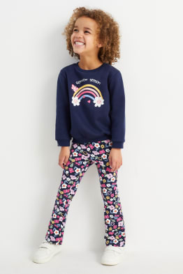Regenboog - set - sweatshirt en flared legging - 2-delig