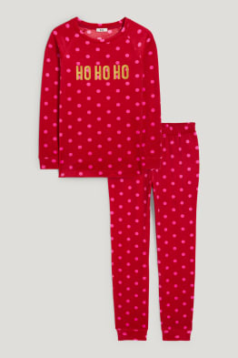 Weihnachts-Winterpyjama - HoHoHo - gepunktet