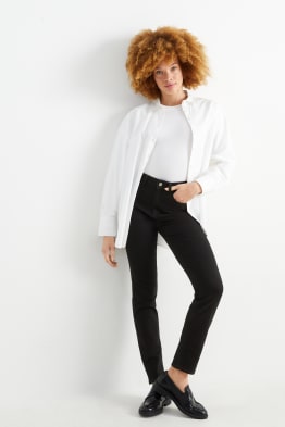 Pantalon en toile - high waist - slim fit