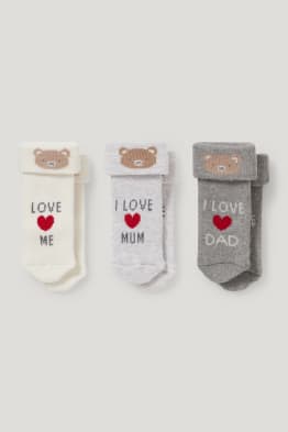 Set van 3 paar - beertjes - newbornsokken met motief