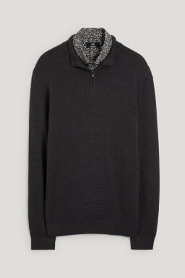 Pullover und Hemd - Regular Fit - Button-down