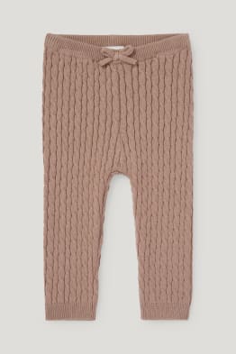 Baby knitted trousers - cable knit pattern